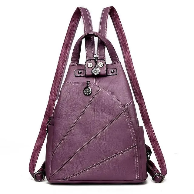 Women Anti-theft Leather Backpack