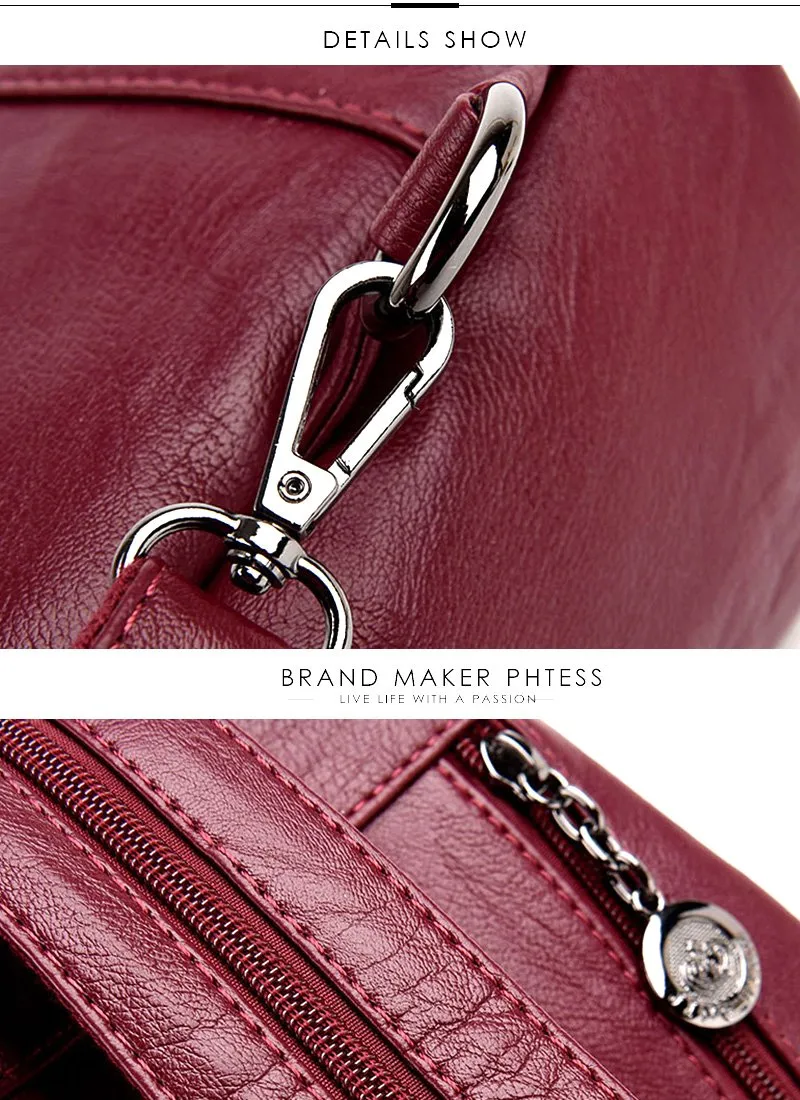 Women Anti-theft Leather Backpack