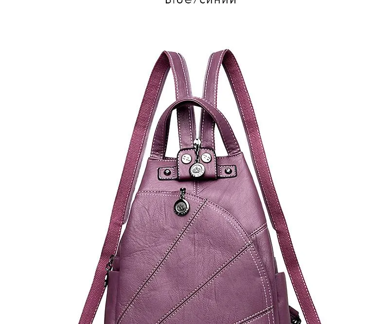 Women Anti-theft Leather Backpack