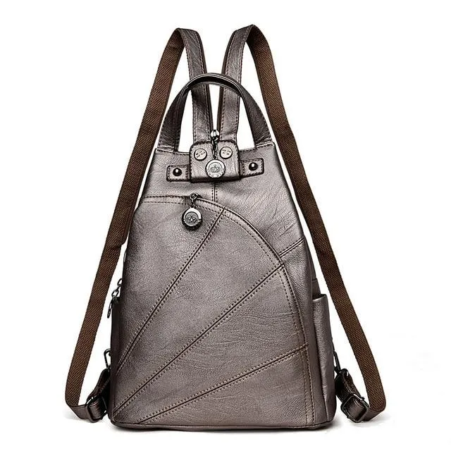 Women Anti-theft Leather Backpack