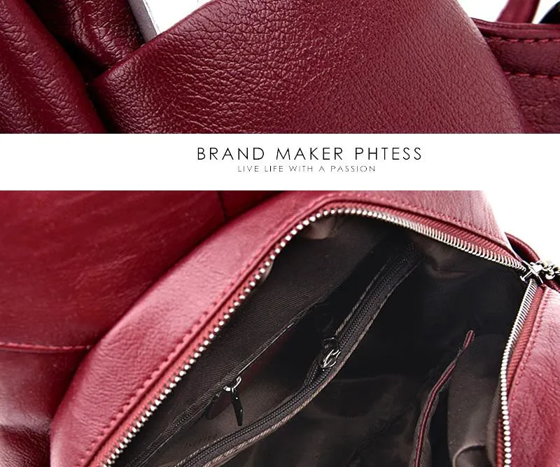 Women Anti-theft Leather Backpack