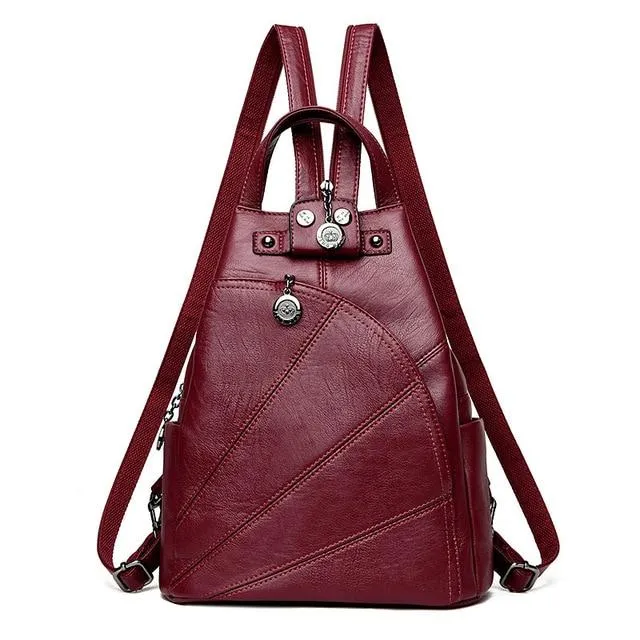 Women Anti-theft Leather Backpack