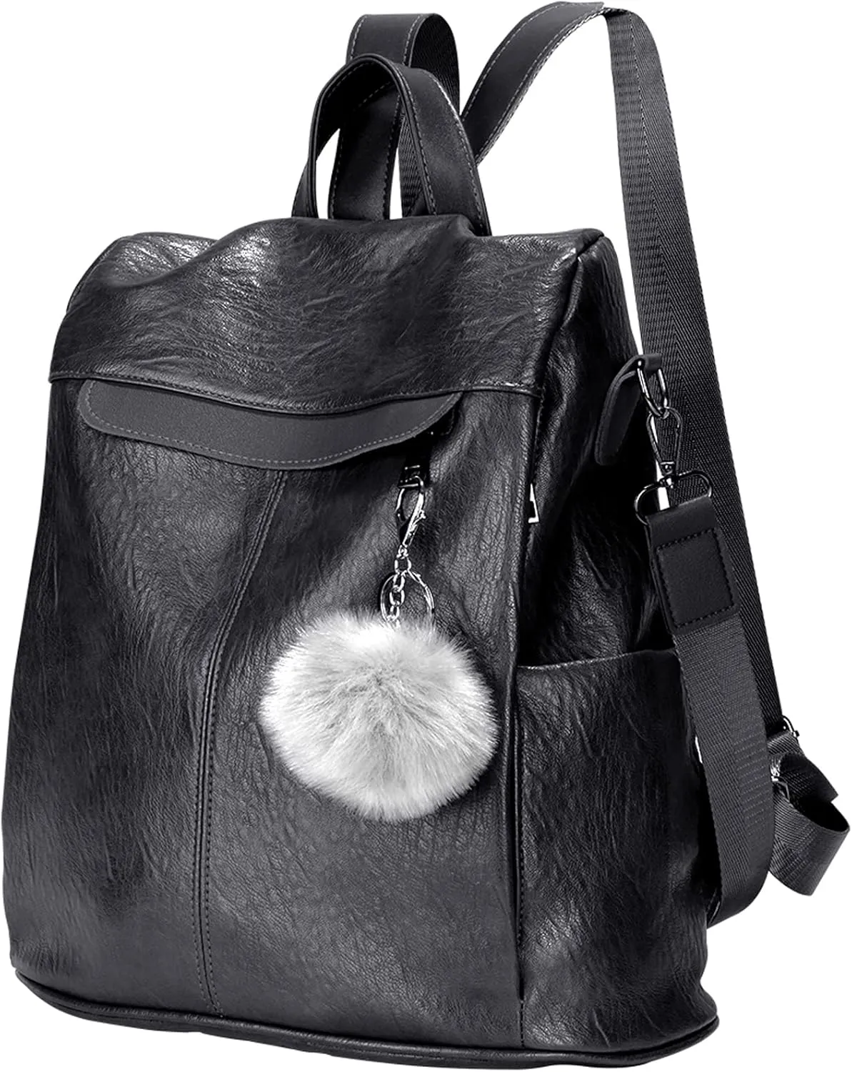 Women Backpack Purse Fashion Waterproof Anti-theft PU Leather Nylon Shoulder Bag Travel Backpack Ladies