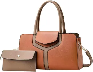 Women Leather Top Handle Bag Stylish Purses and Handbags Small Totes Satchel Shoulder Bag for Office Travel