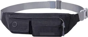 Women Men Small Waist Pouch Slim Belt Bag Walking Lightweight Crossbody Chest Bag(Black)