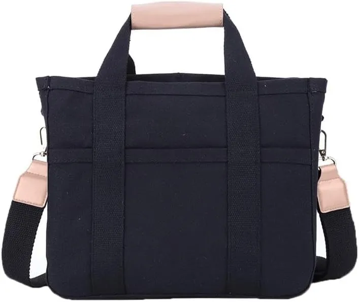 Women Multi-pocket Canvas Tote Bag, Canvas Bag with Handle -Mommy Bag, Casual Shoulder Bag Top Handle Satchel Tote Purse
