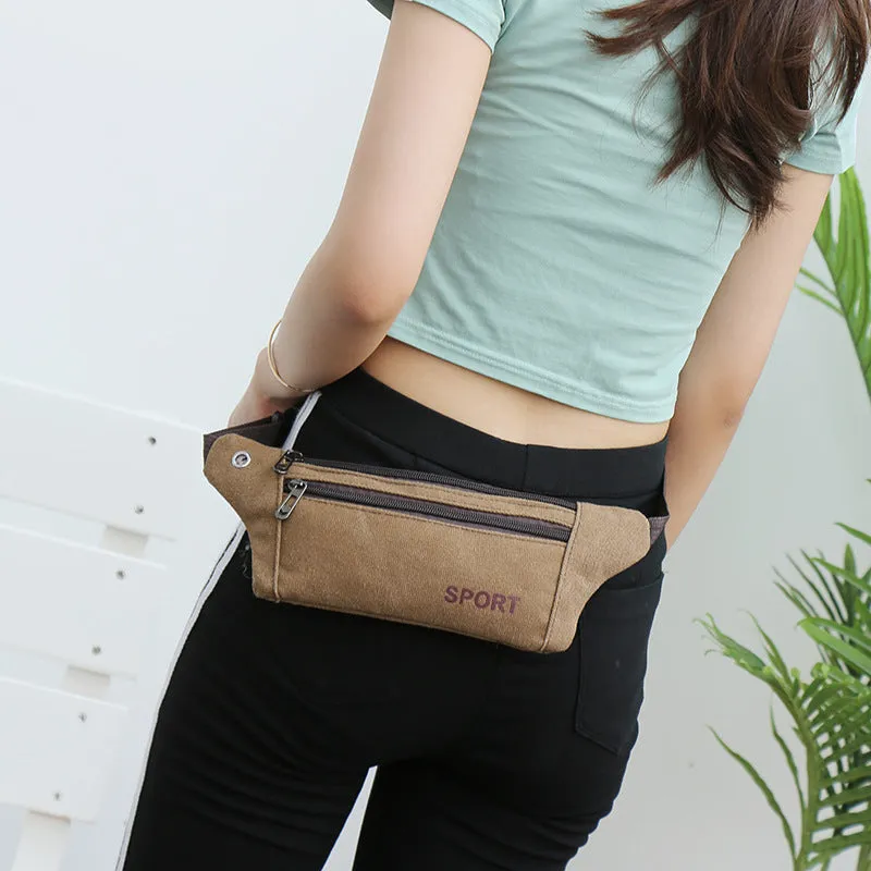 Women's & Men's & Canvas Exercise Running Waterproof Mobile Men's Waist Packs