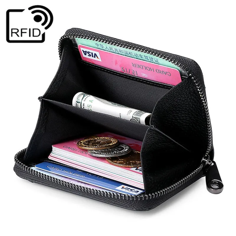 Women's & Men's & Swiping Multiple Slots Large Capacity Card Holder