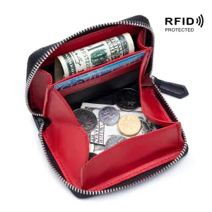 Women's & Men's Style Genuine Leather Swiping And Zipper Storage Coin Purses