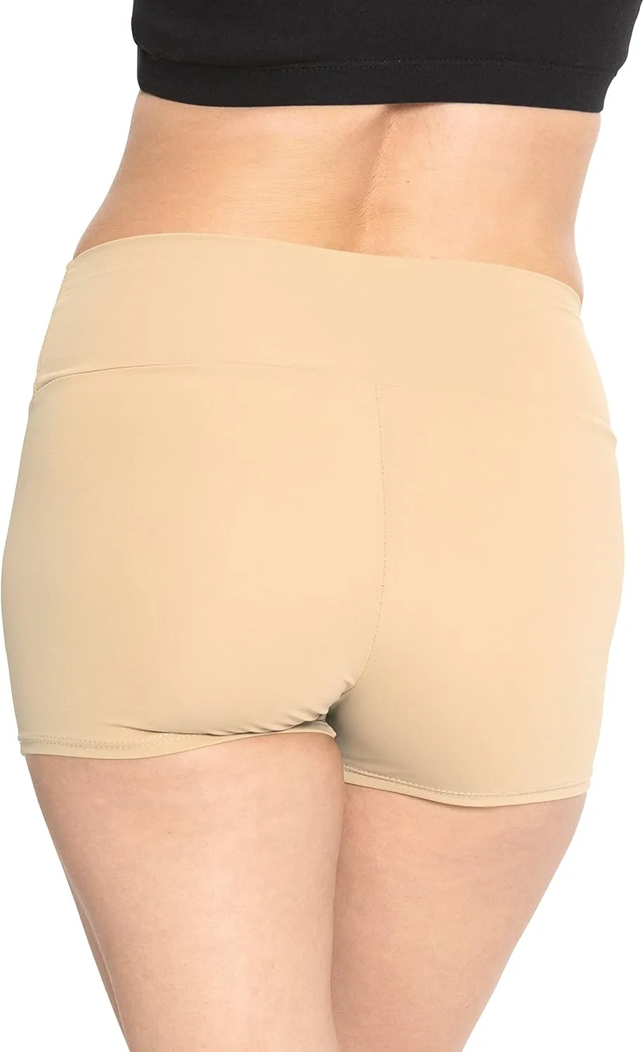 Women's and Plus Size High Waist Nylon Stretch Performance Booty Shorts | S-3X
