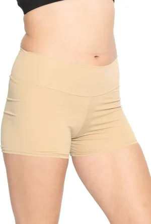 Women's and Plus Size High Waist Nylon Stretch Performance Booty Shorts | S-3X