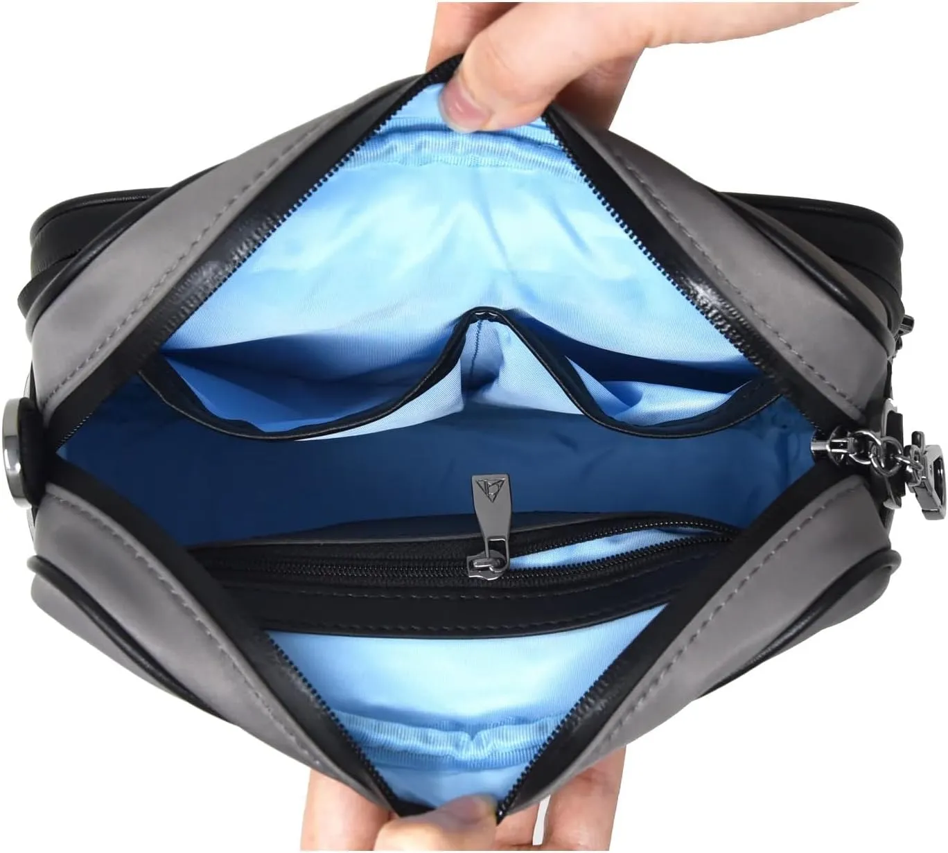 Womens Anti-Theft Water-Proof Travel Crossbody Bag with Locking Clasps Chain Strap