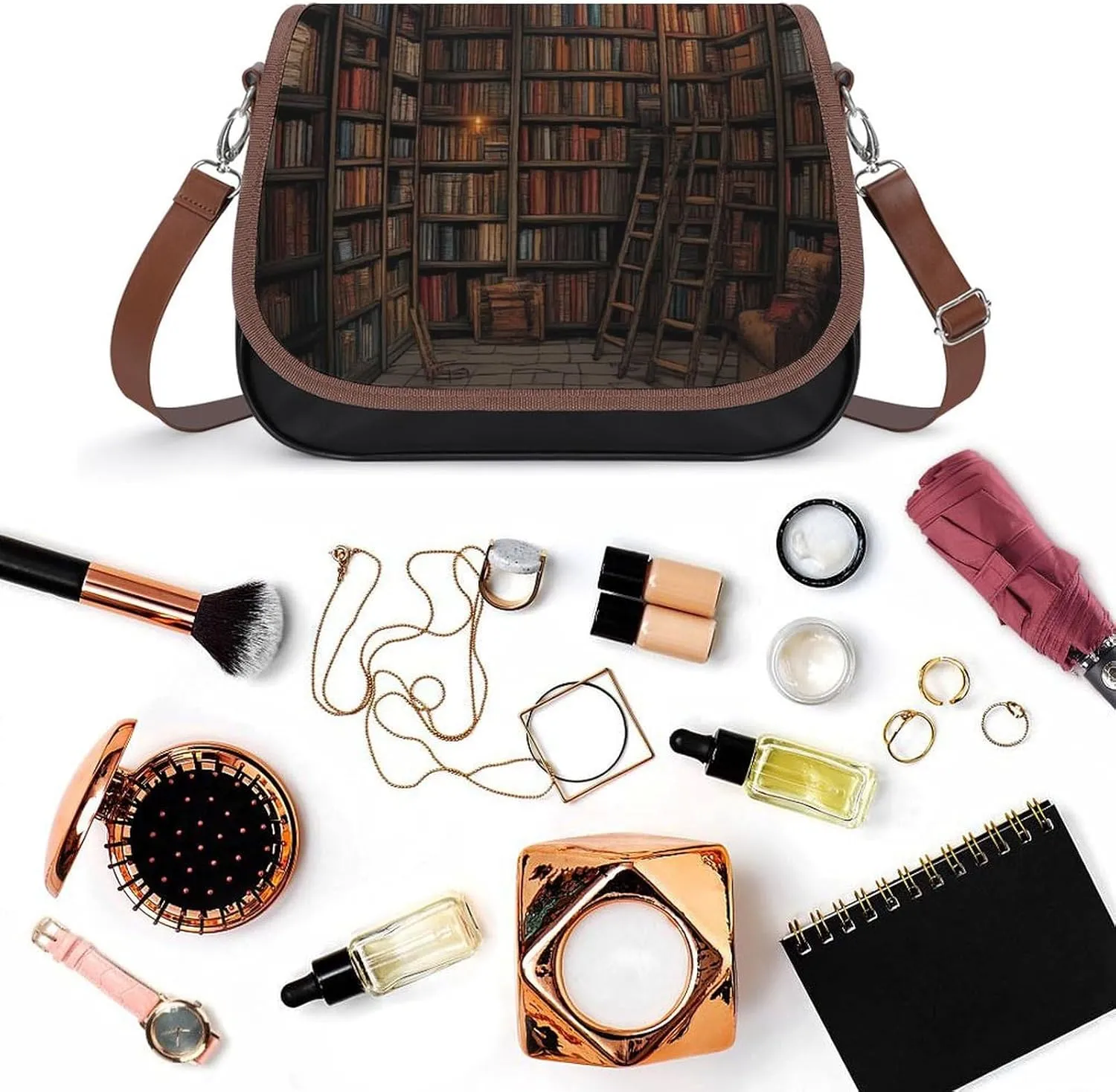 Women's Casual Crossbody Bag, Waterproof Leather Shoulder Purse Handbags for Work Travel