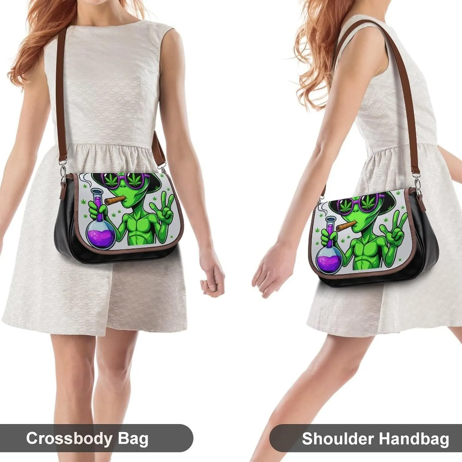 Women's Casual Crossbody Bag, Waterproof Leather Shoulder Purse Handbags for Work Travel