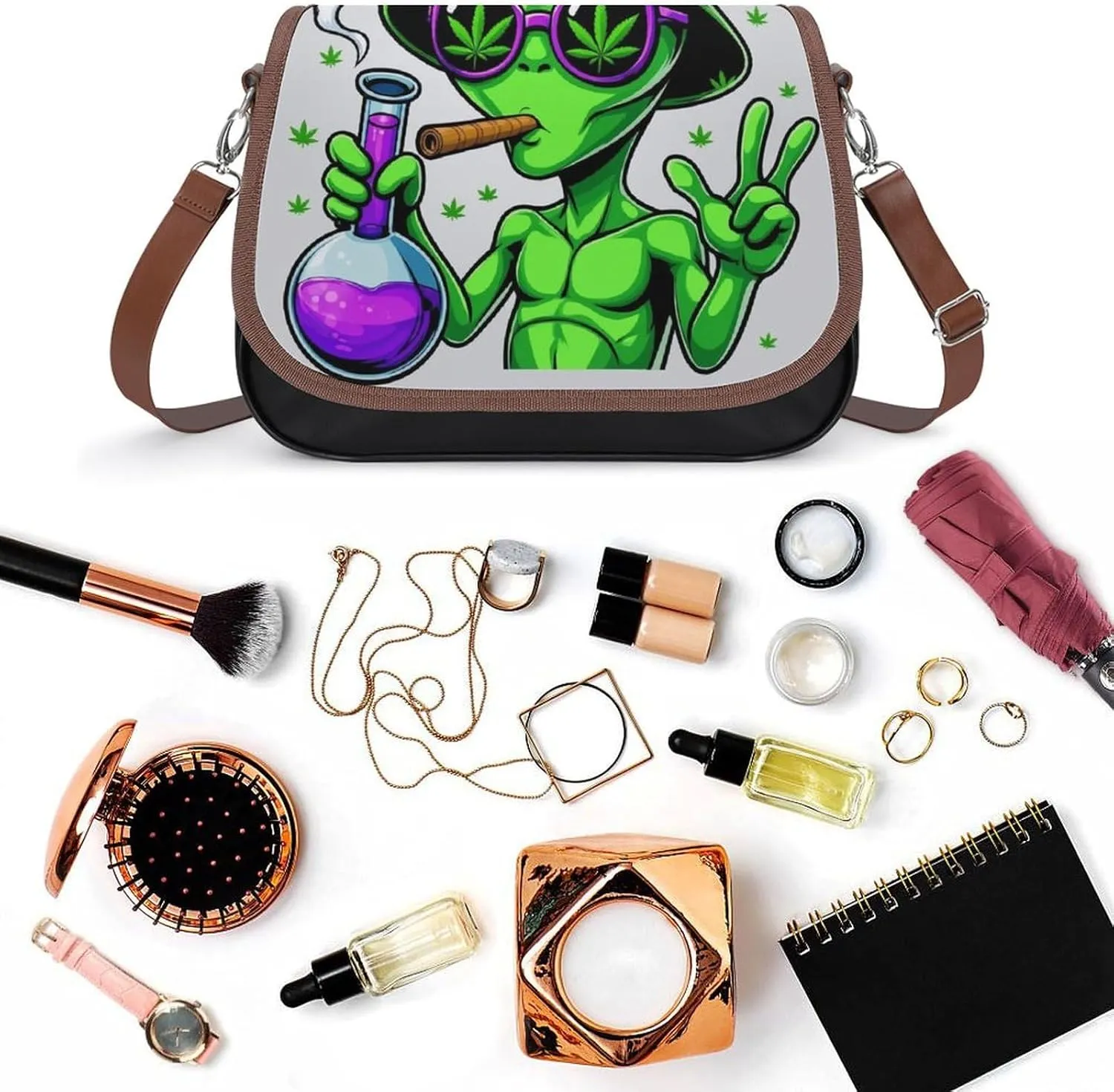 Women's Casual Crossbody Bag, Waterproof Leather Shoulder Purse Handbags for Work Travel