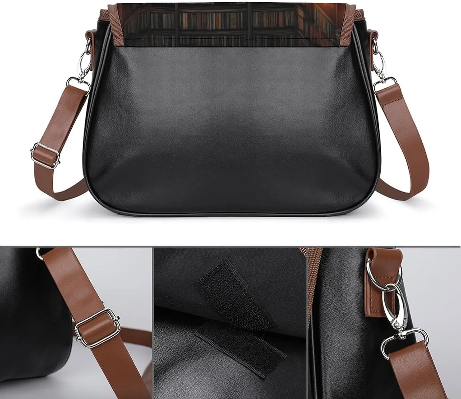 Women's Casual Crossbody Bag, Waterproof Leather Shoulder Purse Handbags for Work Travel