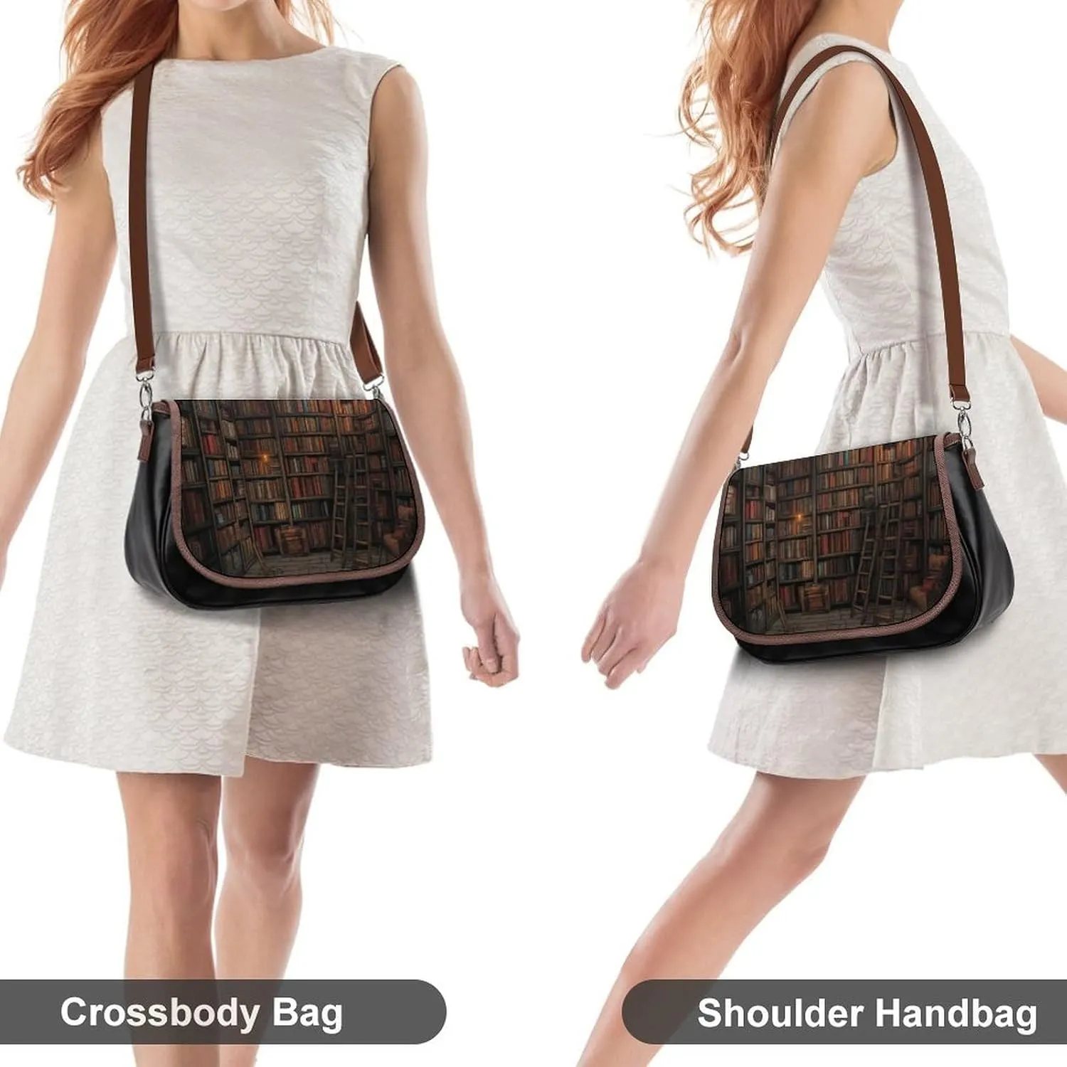 Women's Casual Crossbody Bag, Waterproof Leather Shoulder Purse Handbags for Work Travel