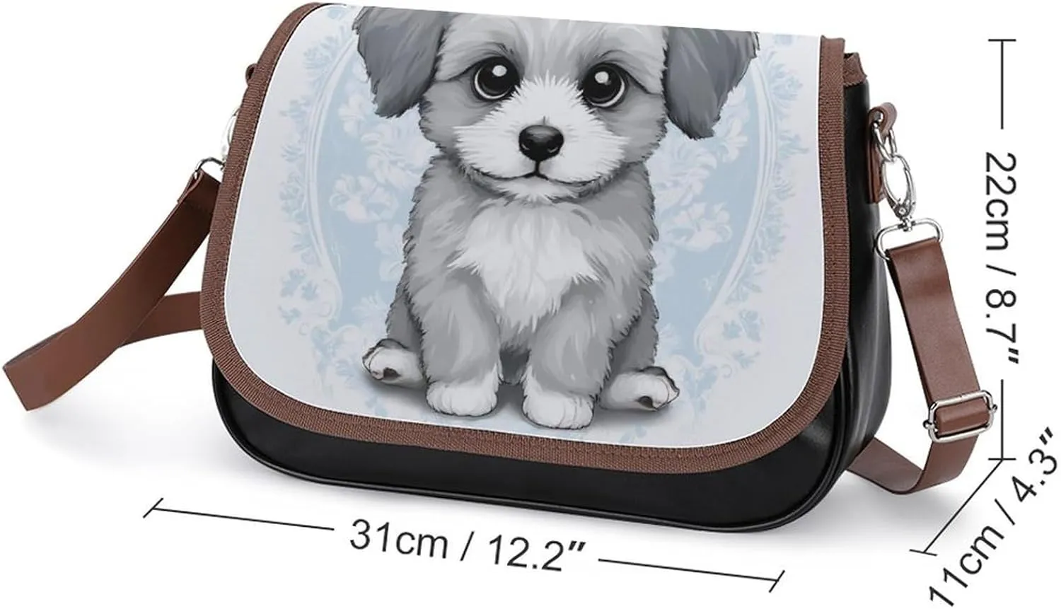 Women's Casual Crossbody Bag, Waterproof Leather Shoulder Purse Handbags for Work Travel