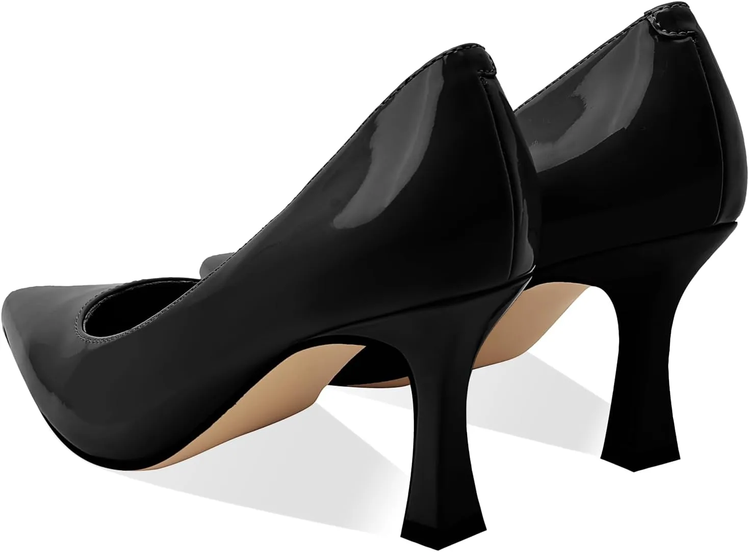 Women's Closed Toe Pointed Pumps Mid High Kitten Heels for Women Dress Shoes Womens Wedding Dressy Shoes