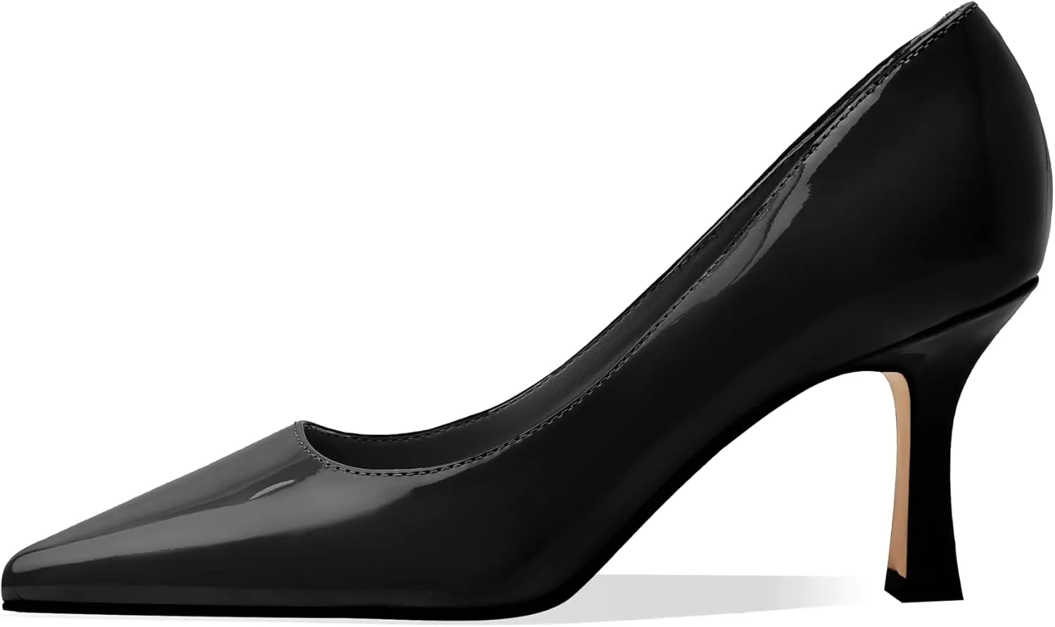 Women's Closed Toe Pointed Pumps Mid High Kitten Heels for Women Dress Shoes Womens Wedding Dressy Shoes