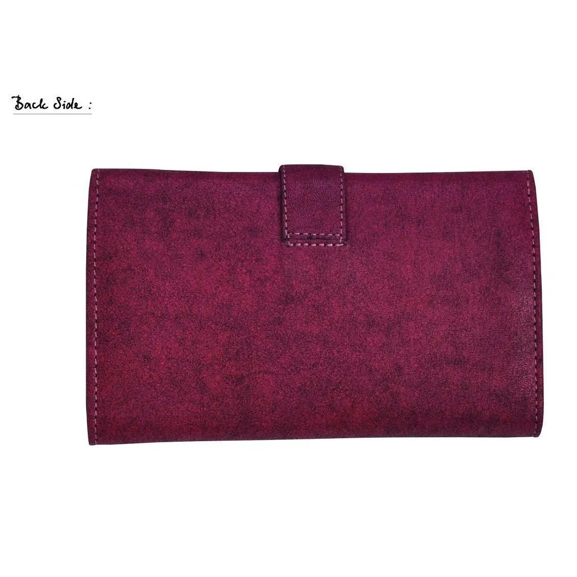 Womens Cutting Edge Pink Leather Textured Purse