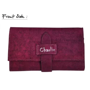 Womens Cutting Edge Pink Leather Textured Purse