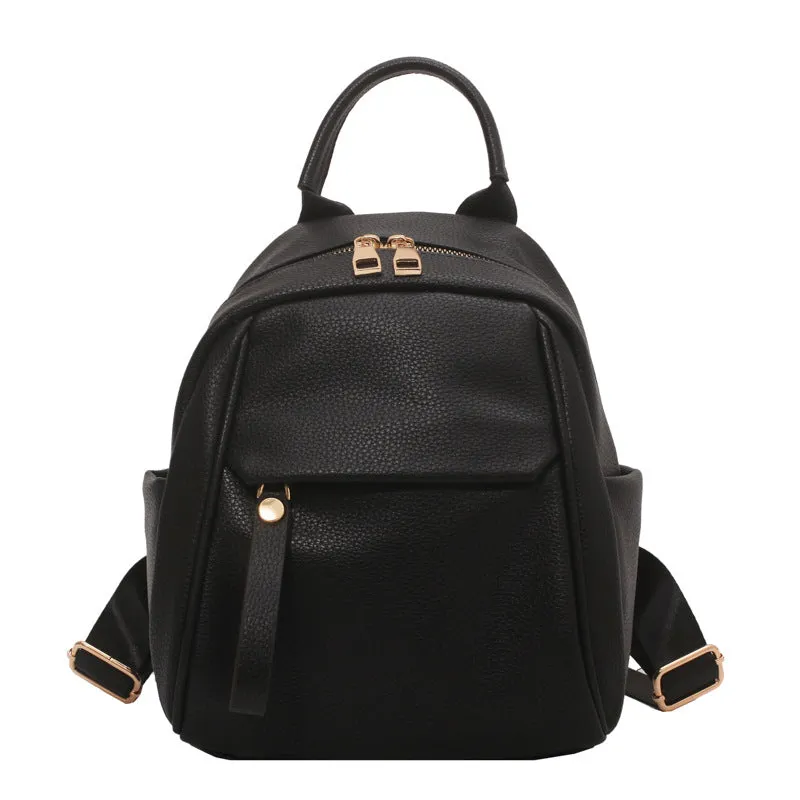 Women's Korean Soft Leather Fashion Artistic Backpacks