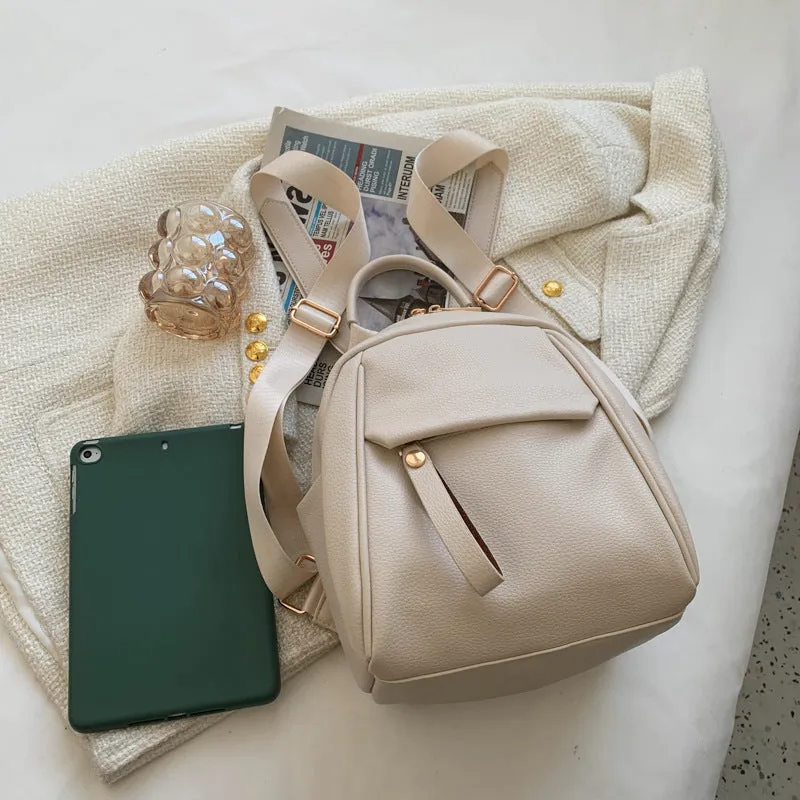 Women's Korean Soft Leather Fashion Artistic Backpacks