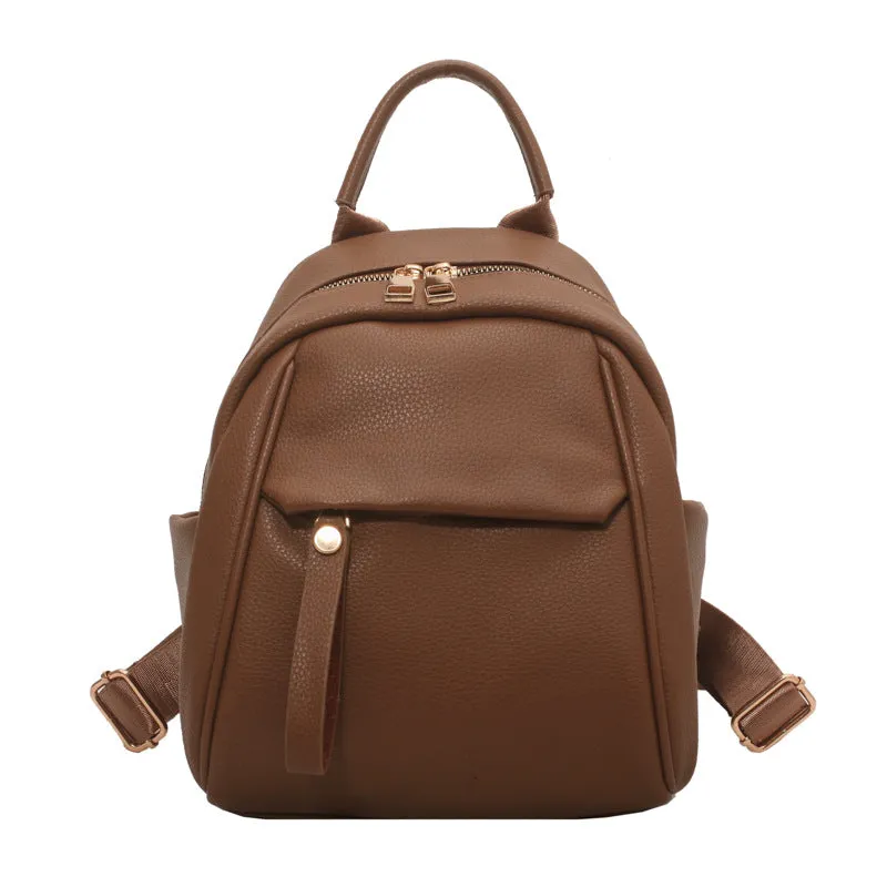 Women's Korean Soft Leather Fashion Artistic Backpacks