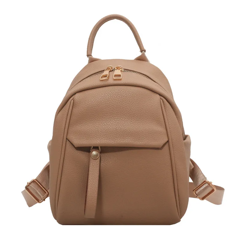Women's Korean Soft Leather Fashion Artistic Backpacks