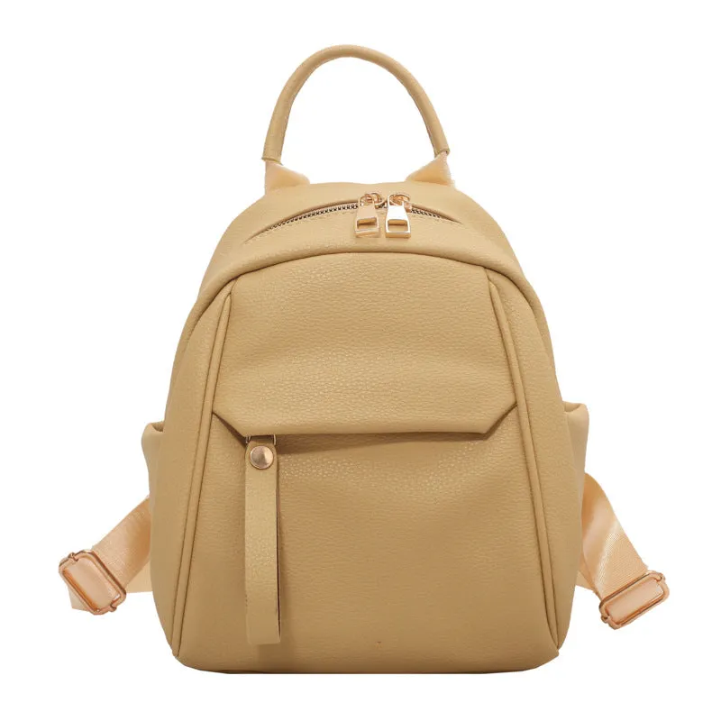 Women's Korean Soft Leather Fashion Artistic Backpacks