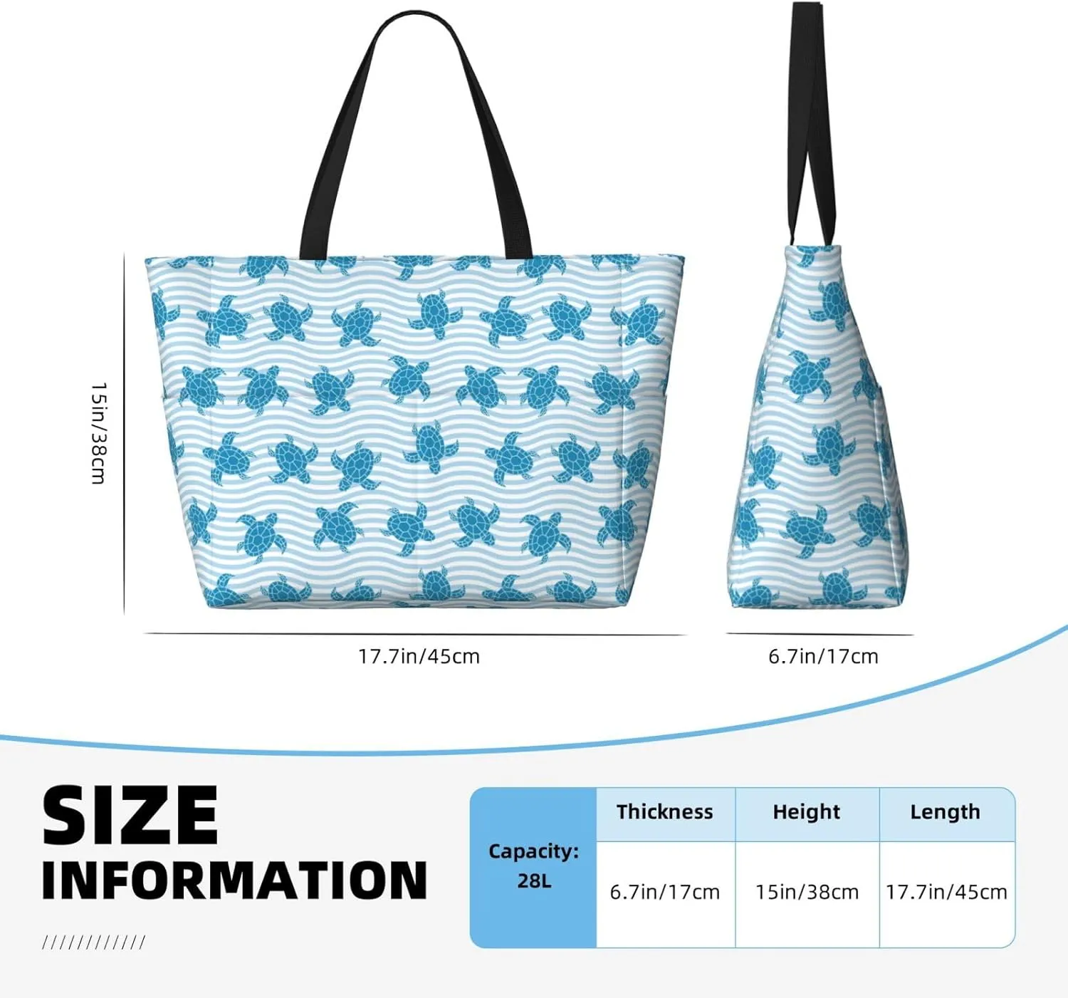 Women's Large Beach Bag Waterproof Travel Tote Bag with Pocket Sandproof Foldable Weekender Bags for Pool Vacation