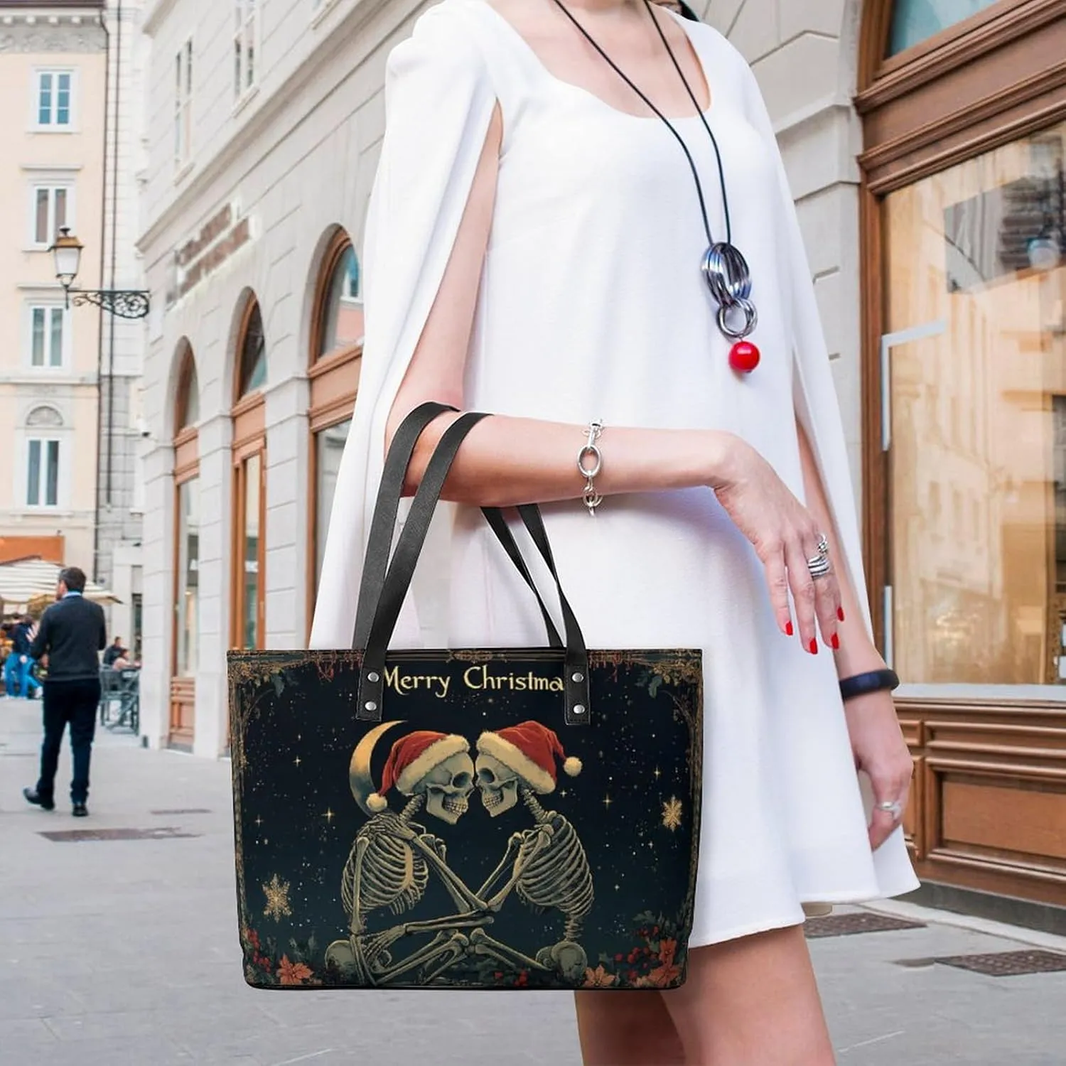 Women's Leather Tote Bag Fashion Handbag for Work Travel Shopping Daily Use Large Capacity Shoulder Purse