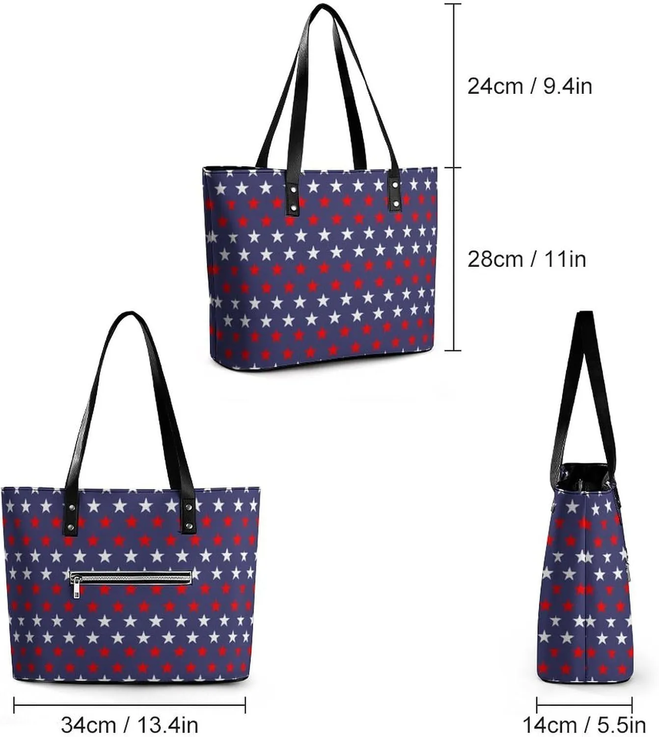 Women's Leather Tote Bag Fashion Handbag for Work Travel Shopping Daily Use Large Capacity Shoulder Purse
