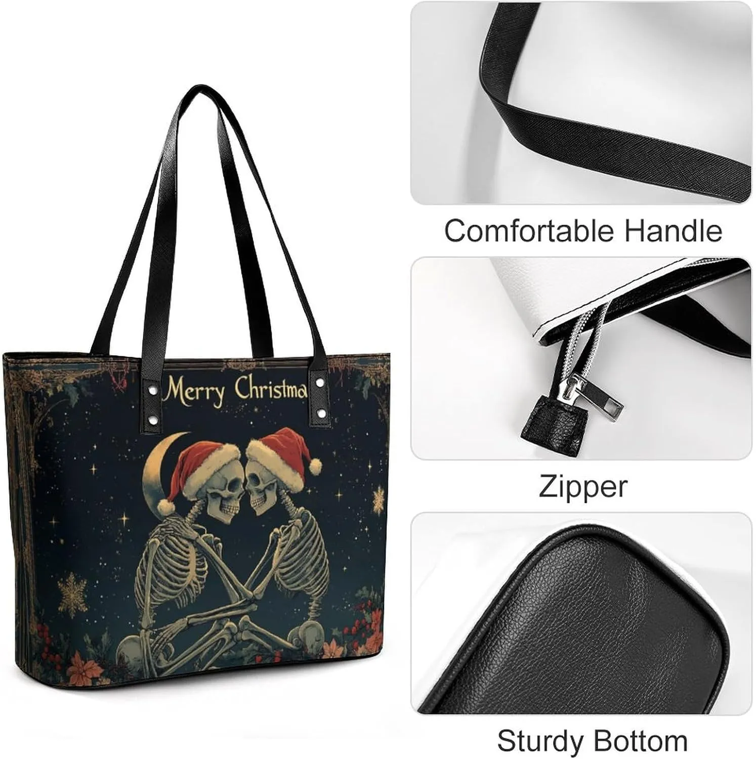 Women's Leather Tote Bag Fashion Handbag for Work Travel Shopping Daily Use Large Capacity Shoulder Purse