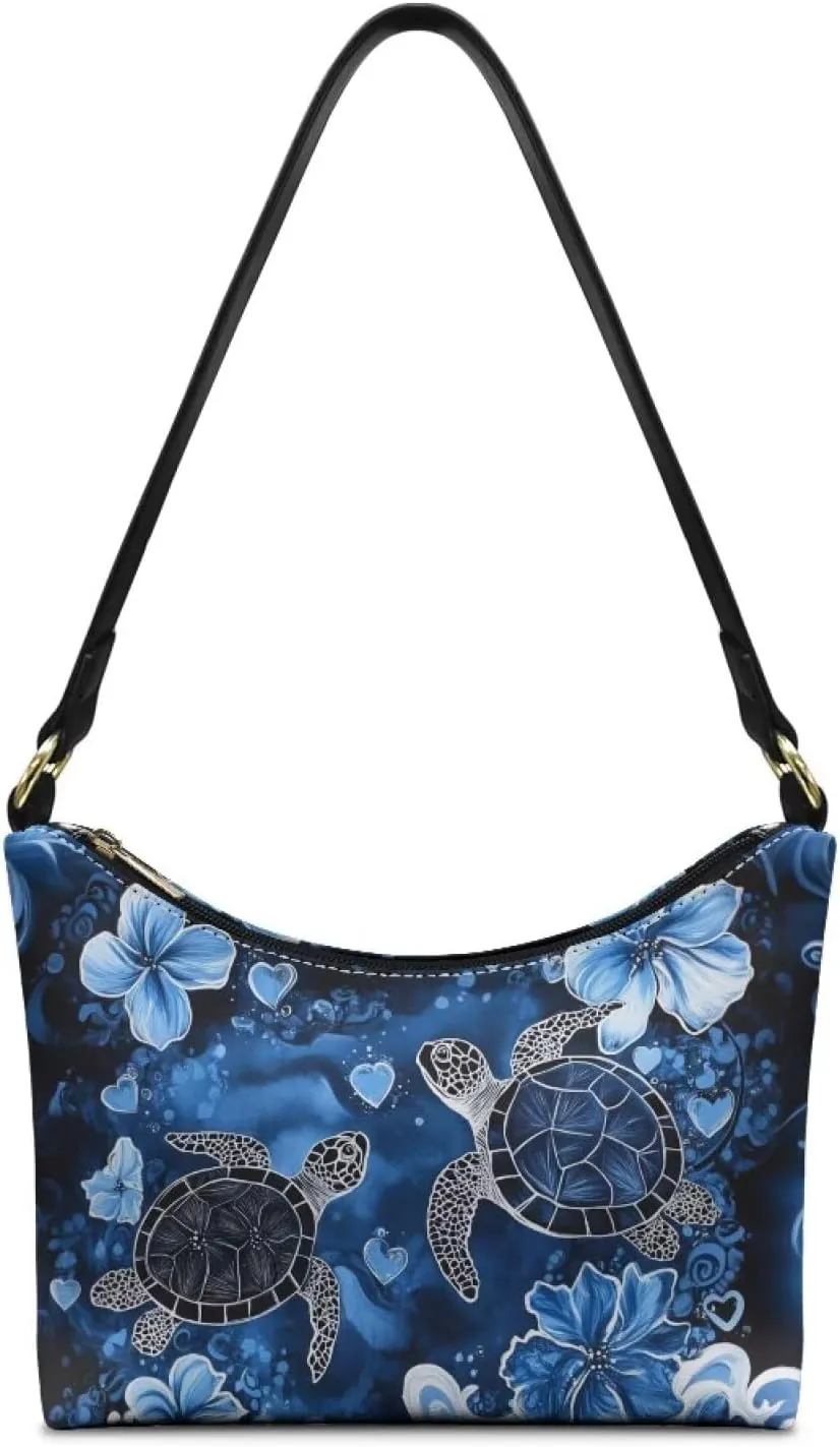 Womens Leather Underarm Shoulder Bag with Zipper Tote Handbag Purse for Work Travel Daily Use