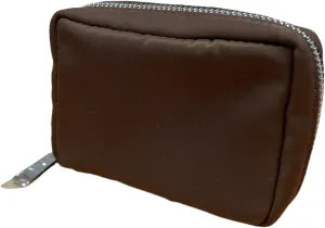 Womens Makeup Bag Wristband Bag Nylon Pouch Lightweight Ideal For Travel And Everyday Use (Nylon/Brown)