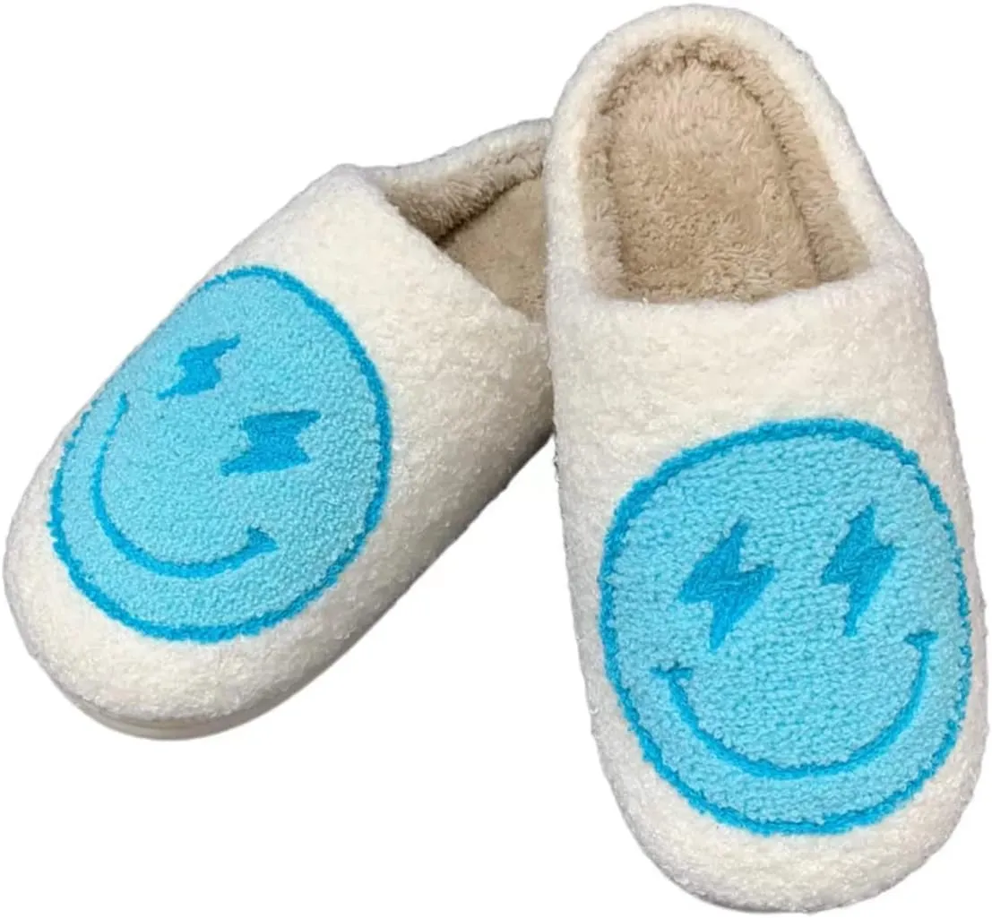 Women's Men's Happy Face Heart-shaped Cat Slippers - Retro Leopard Print, Memory Foam, Soft Plush, Warm, Anti-Slip Home Shoes