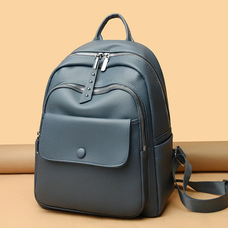 Women's Mummy Soft Leather Fashion Simple Comfortable Backpacks