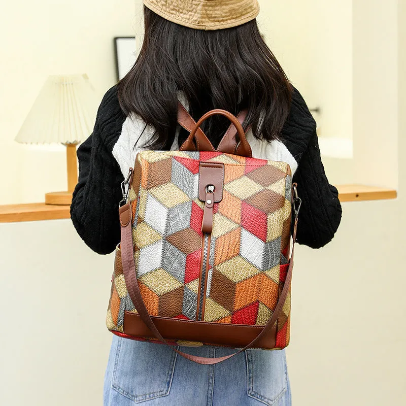 Women's Pupil Large Trendy Capacity Trusted Stitching Diverse collection Backpacks Color