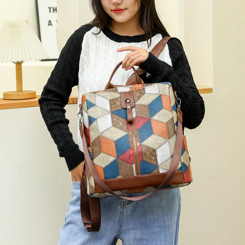 Women's Pupil Large Trendy Capacity Trusted Stitching Diverse collection Backpacks Color