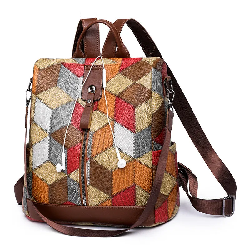 Women's Pupil Large Trendy Capacity Trusted Stitching Diverse collection Backpacks Color