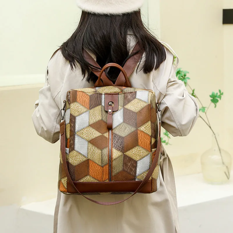 Women's Pupil Large Trendy Capacity Trusted Stitching Diverse collection Backpacks Color