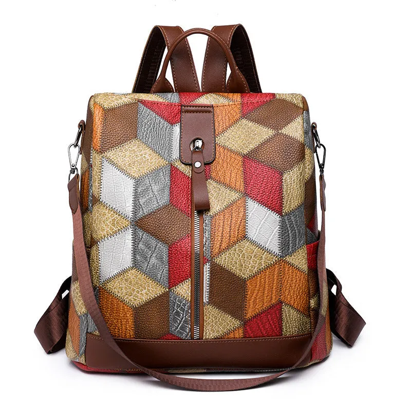Women's Pupil Large Trendy Capacity Trusted Stitching Diverse collection Backpacks Color