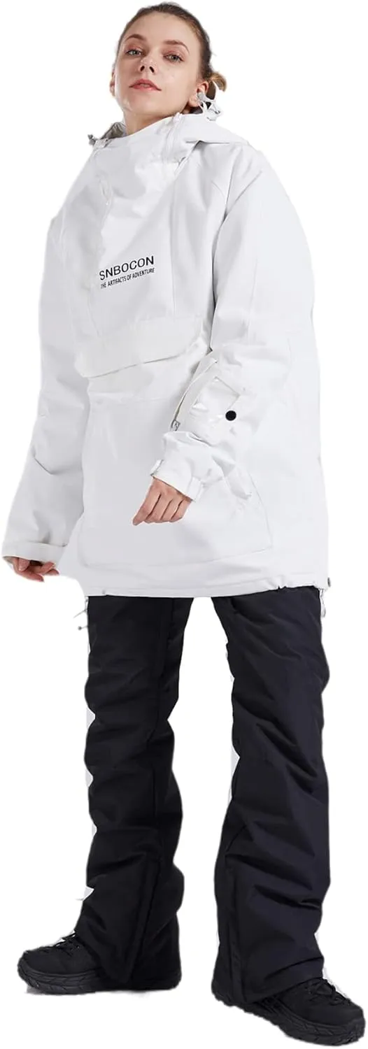 Womens Ski Snow Jacket Waterproof Windproof Warm Snowboarding Winter Coat with Hood