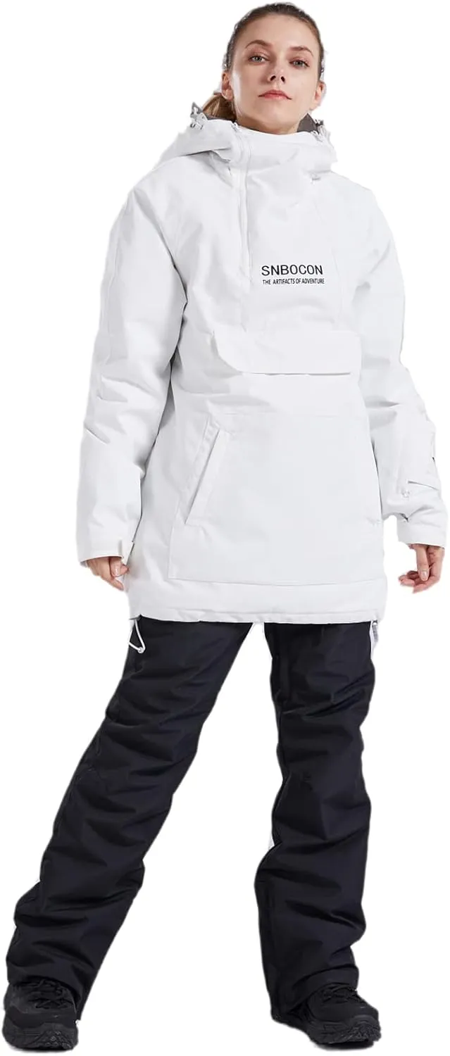Womens Ski Snow Jacket Waterproof Windproof Warm Snowboarding Winter Coat with Hood