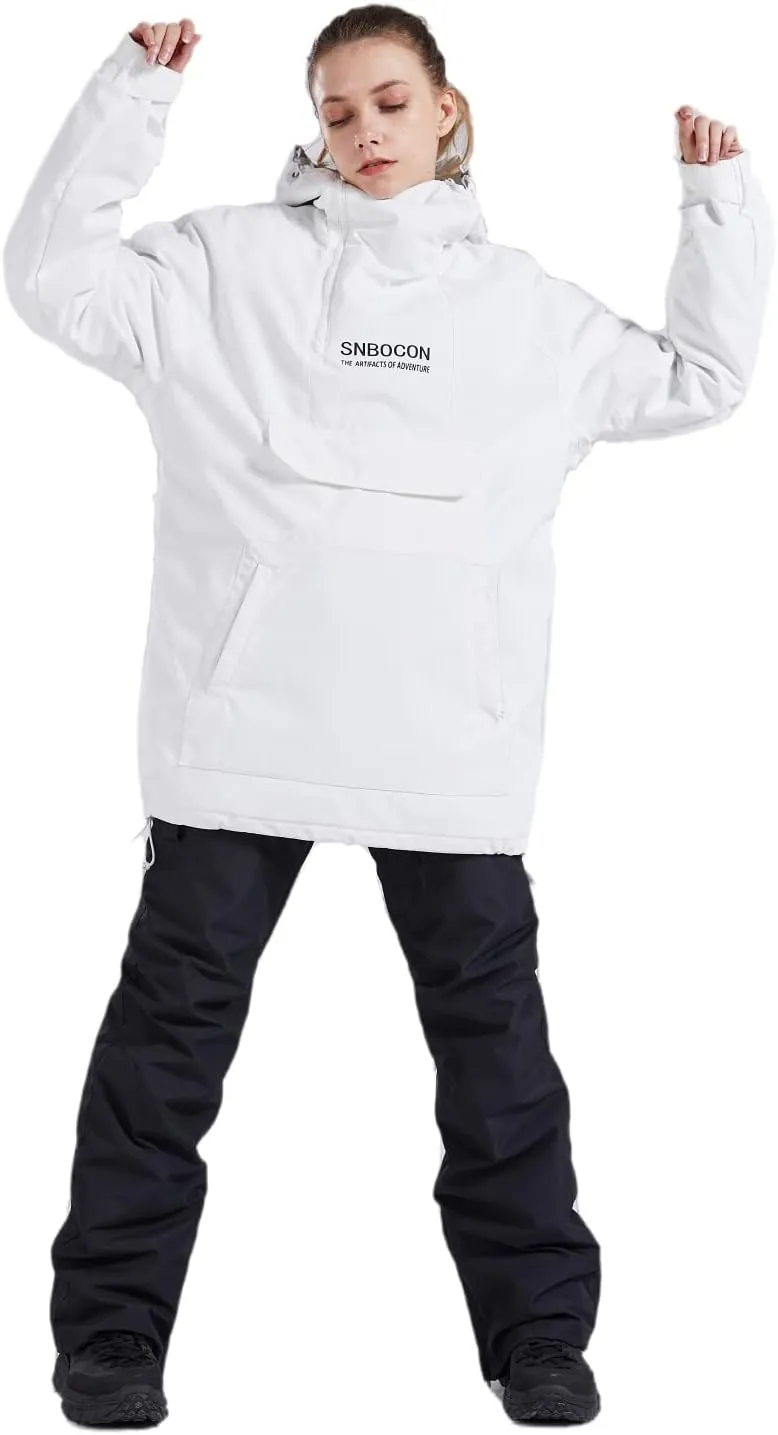 Womens Ski Snow Jacket Waterproof Windproof Warm Snowboarding Winter Coat with Hood