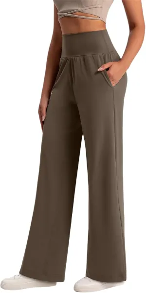 Womens Straight Leg Sweatpants, High Waist Yoga Pants, Women's Quick-Drying Casual Loose Wide Leg Yoga Sweatpants with Pocket