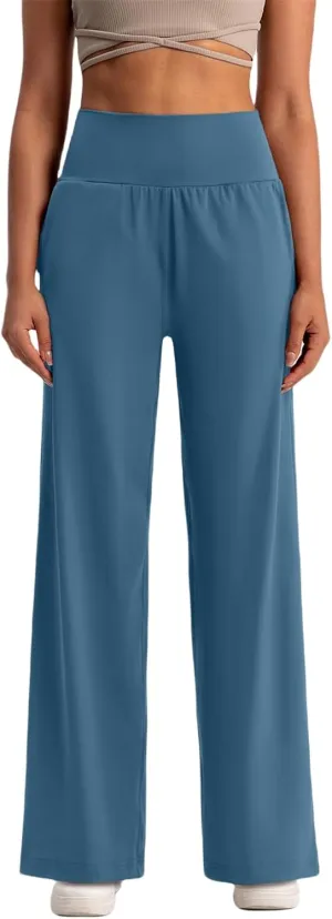 Womens Straight Leg Sweatpants, High Waist Yoga Pants, Women's Quick-Drying Casual Loose Wide Leg Yoga Sweatpants with Pocket