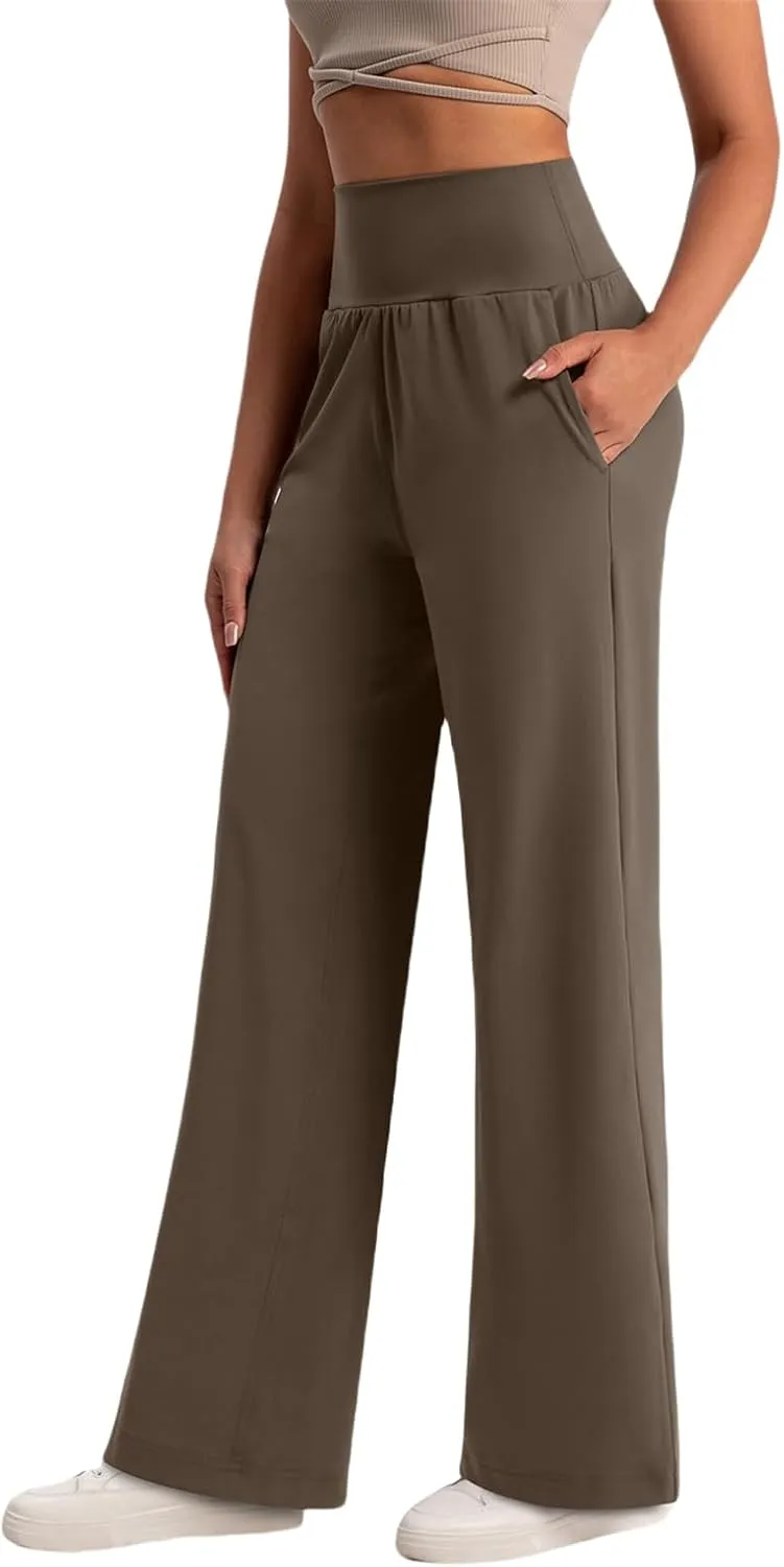 Womens Straight Leg Sweatpants, High Waist Yoga Pants, Women's Quick-Drying Casual Loose Wide Leg Yoga Sweatpants with Pocket